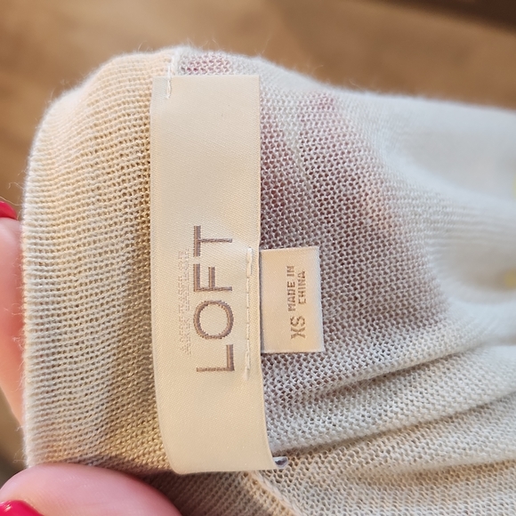 Loft Tan and Yellow stripes sheer open cardigan - Picture 5 of 5